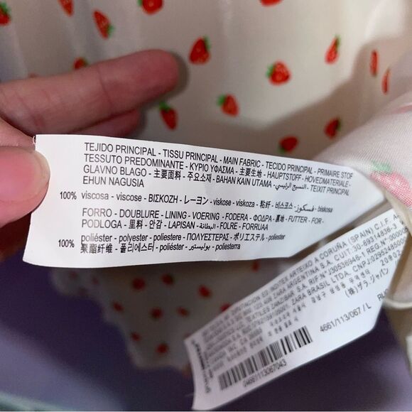 NEW Zara Strawberry Print Mini Dress Women Size L Satin Babydoll Soft Girl Flirt - Picture 7 of 11